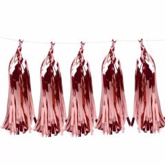 Гирлянда Тассел, Розовое золото, Металлик, 35*12 см, 10 шт.
